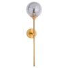 Brass Smoked Glass Globe Wall Pendant 